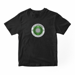 Black T-shirt with tournament green logo